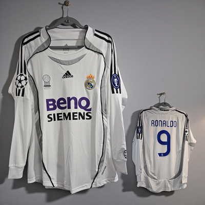 01 - R. Madrid 06/07 Home UEFA - White - Ronaldo # 9 - Large (Run