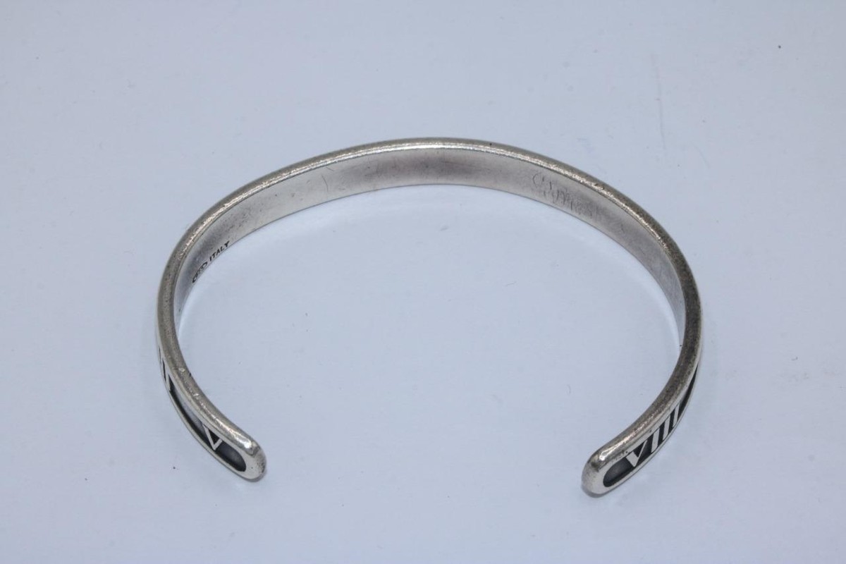 Vintage 1995 Tiffany & Co Atlas Roman Numerals Cuff Bracelet 925