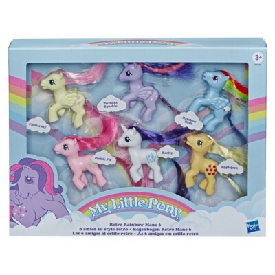 My Little Pony Retro Rainbow Mane 6 3-Inch Figure 6-Pack | eBay