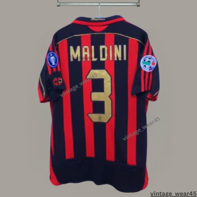 MALDINI #3 AC Milan Jersey 2006/2007 Short Sleeve Retro Vintage