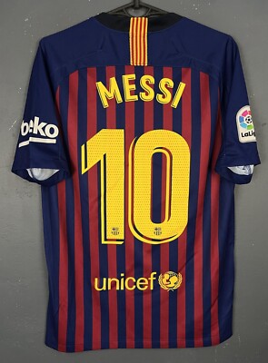 MEN'S FC BARCELONA 2018/2019 LEO MESSI #10 FOOTBALL SOCCER SHIRT