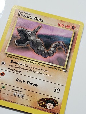 Brock's Onix 69/132 VLP / NM - Gym Heroes Pokemon Card - $2 Flat