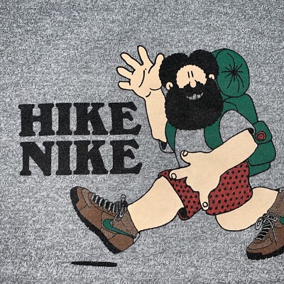 HIKE NIKE 80s Vintage T Shirt OG Rare Grail Geisha Rap Japan Gray