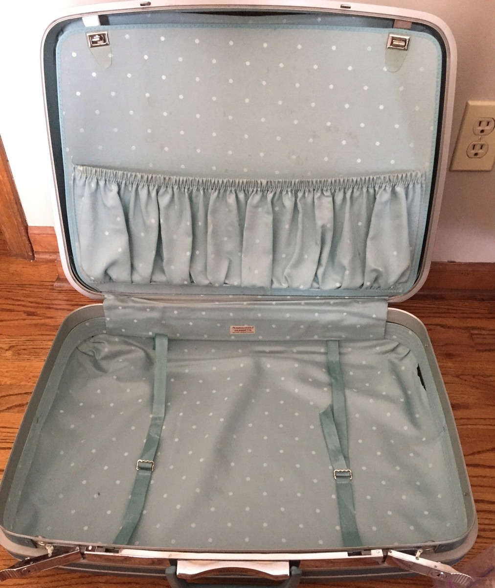 4 Piece Vintage Samsonite Silhouette Luggage Set Blue w/ Train
