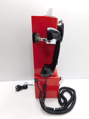 Crosley Red Pay Phone 1950's Retro Style Savings Bank NO KEY