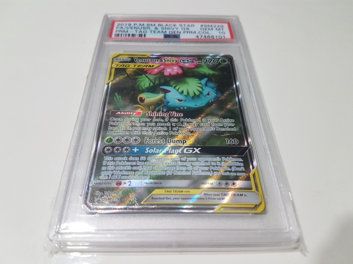 Venusaur & Snivy GX Tag Team #SM229 - Sun Moon Black Star Promo
