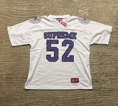 Supreme White & Purple Spiderweb Football Jersey 52 Size Small