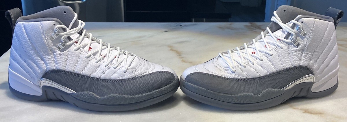 Air Jordan 12 Retro White/Gym Red-Dark Grey Sneakers Size Men 12