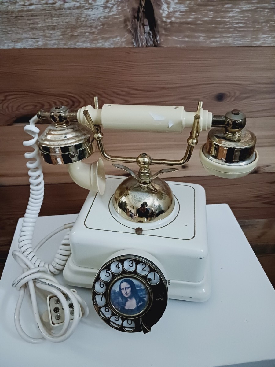 VICTORIAN FRENCH STYLE ROTARY DESK PHONE Mona Lisa metal base