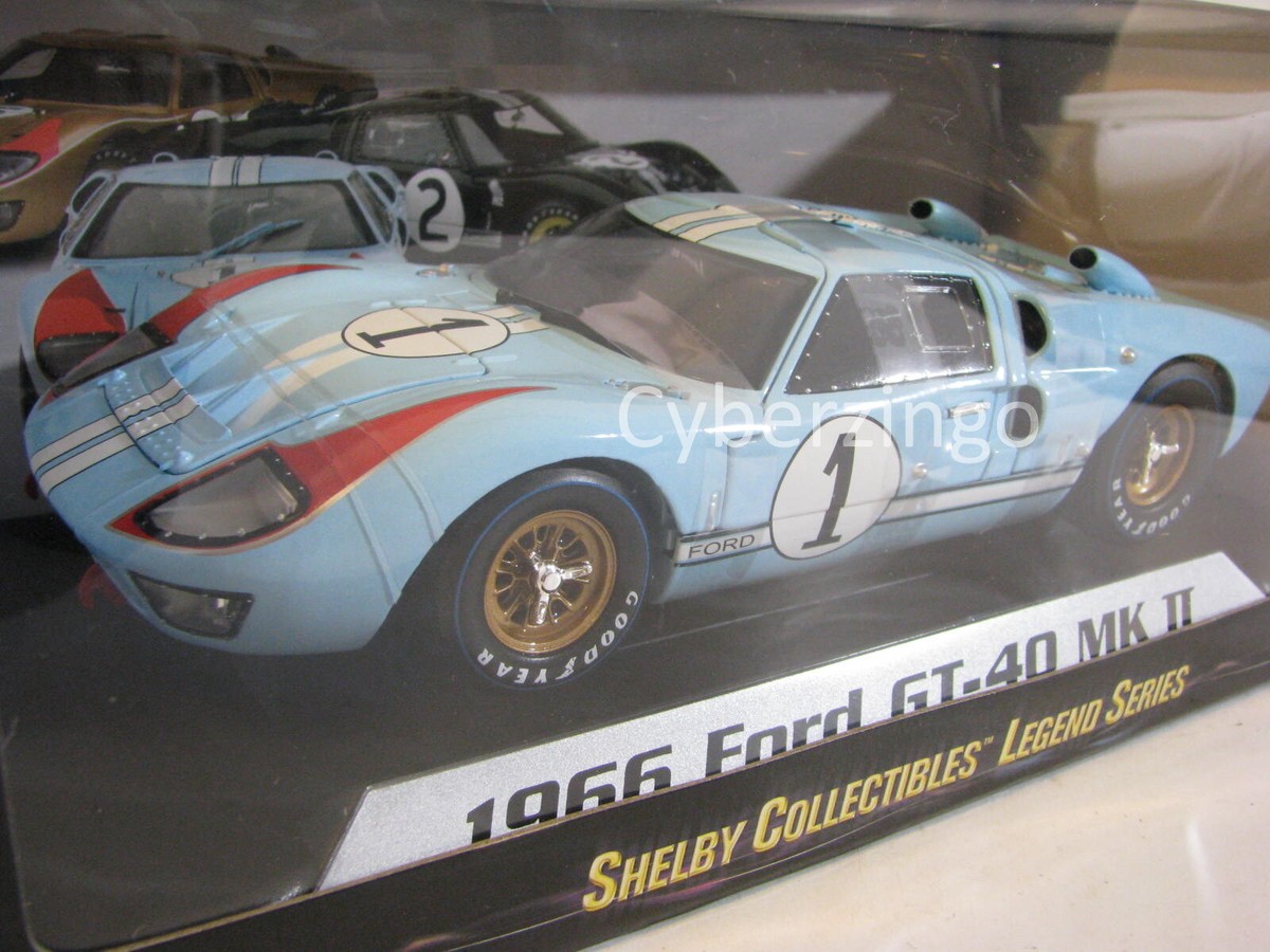 1966 Ford GT40 MK II Shelby Collectibles 1:18 Scale Blue Diecast