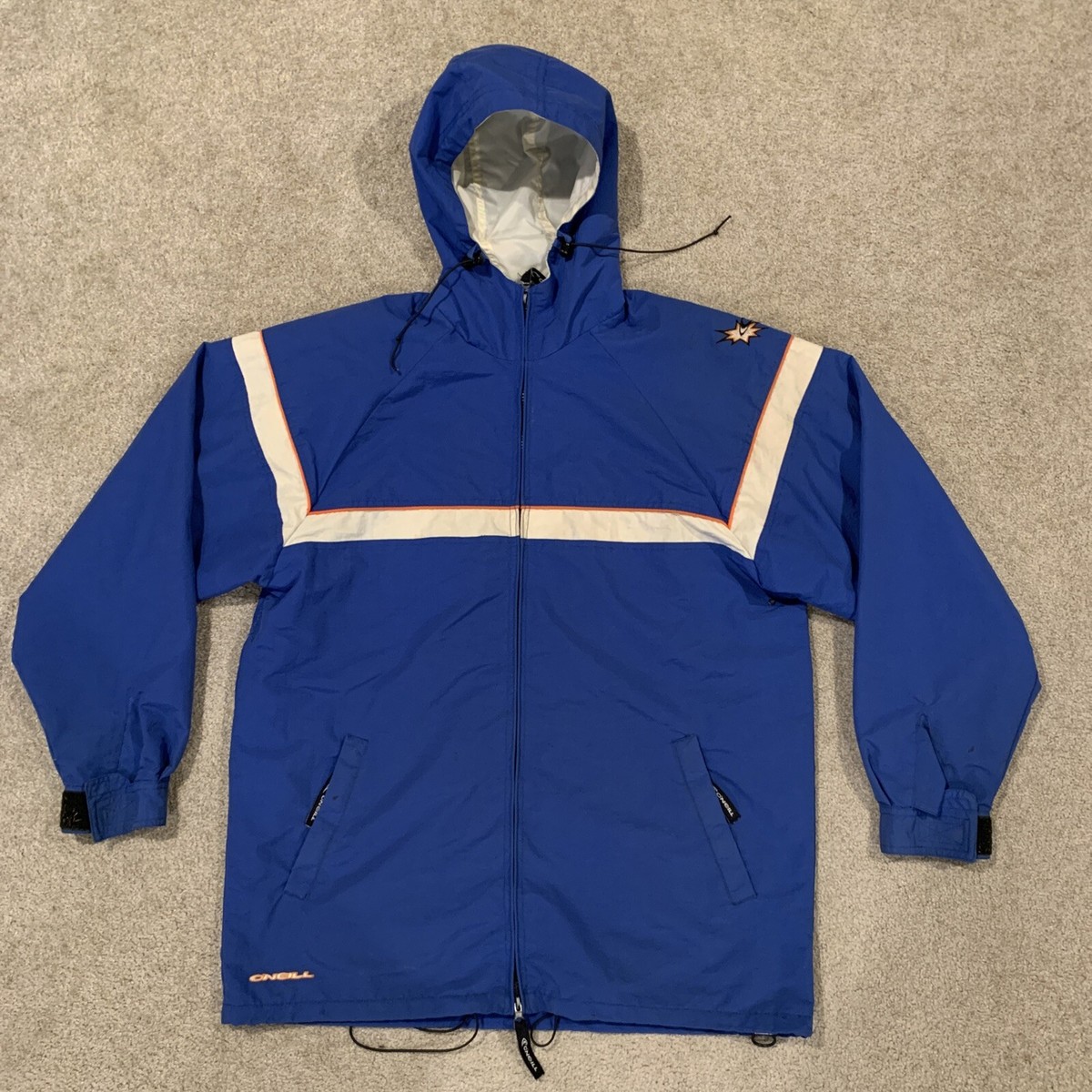 Vintage O'neill Nylon Hooded Surf Snowboard Jacket Size Large Ski