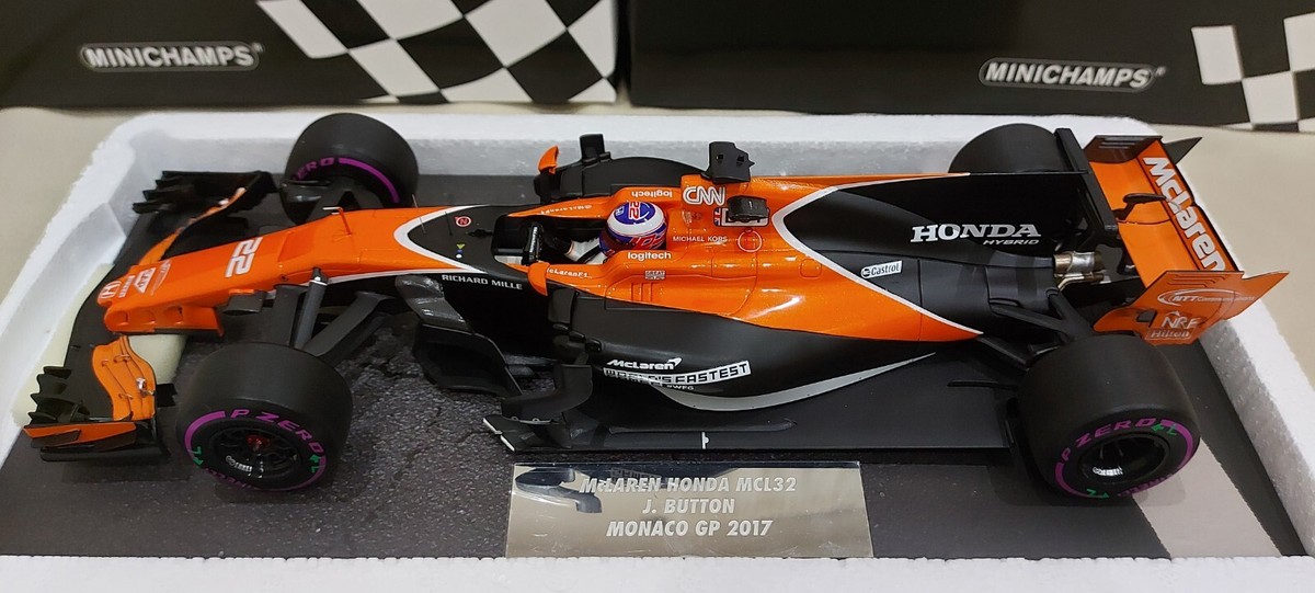 F1 McLaren Honda MCL32 Jenson Button Monaco Gp 2017 1:18