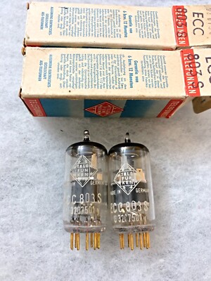 Telefunken ECC803S 12ax7 E83CC ECC83 Gold Pins NOS NIB Matched