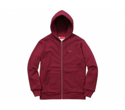 Supreme Small Box Thermal Zip Up Sweat Hoodie Burgundy Small F/W