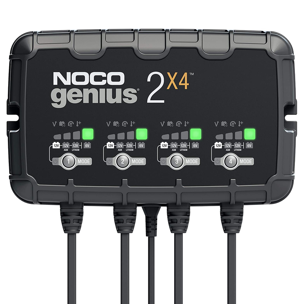 NOCO GENIUS2X4 4-Bank Battery Charger 8A Marine Auto RV 2A Each