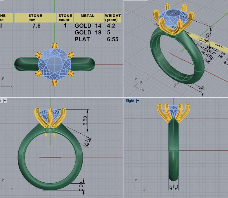 Tiffany 6 Prong Inspired CAD feedback : r/EngagementRingDesigns