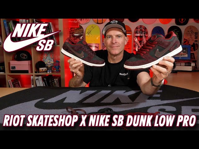 Riot Skateshop x Nike SB Dunk Low Collab Mahogany Beetroot Shoe