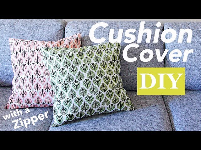 How to sew a cushion cover/クッションカバーの作り方/ファスナー付き