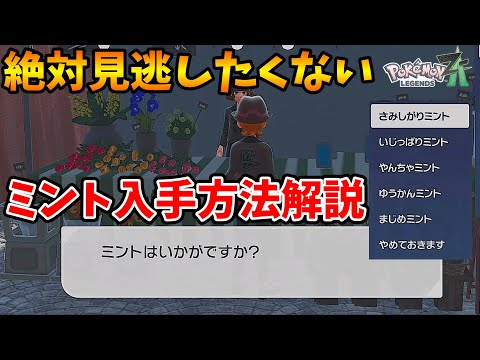 ポケモンレジェンズZAのミントの入手方法について解説します【ポケモン