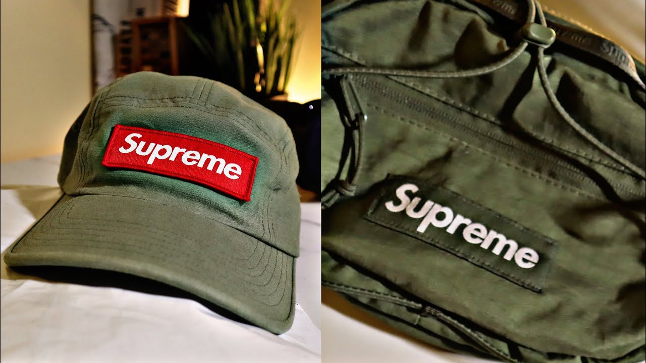 Unboxing/Reviewing Supreme Olive Waist Bag And Hat (FW20) - YouTube