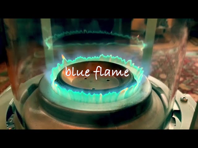 ブルーフレーム・アラジンストーブ』炎を眺める（ガラスチムニー改