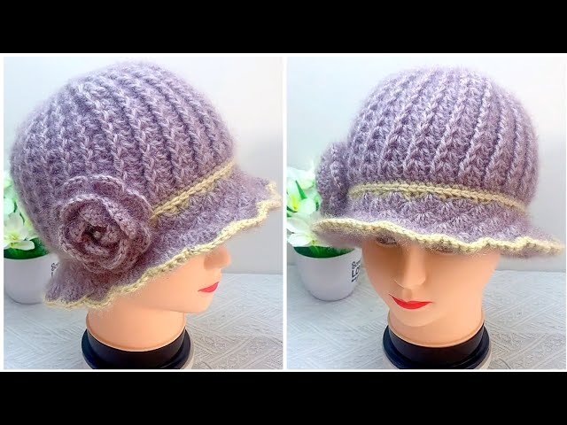 Crocheted Rose Rotating Hat 💥⚡Beautiful Crochet Pattern and Easy
