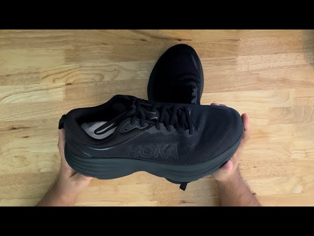 Hoka - Bondi 8 - Black 11.5M 4E (X-Wide - Max Cushion) - YouTube