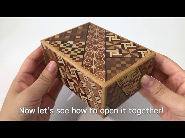 How to open a 4 sun 12 step Yosegi Secret Box 【寄木細工秘密箱4寸