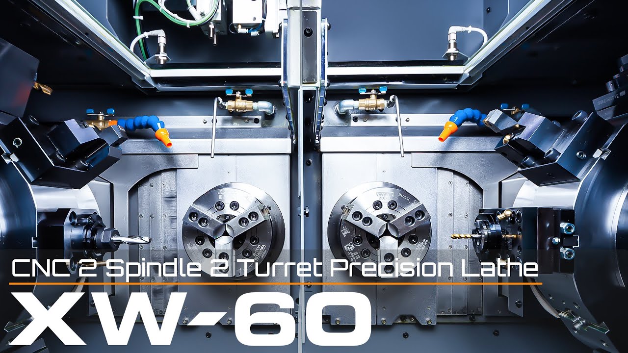 TAKAMAZ XW-60] CNC 2 Spindle 2 Turret Precision Lathe - YouTube