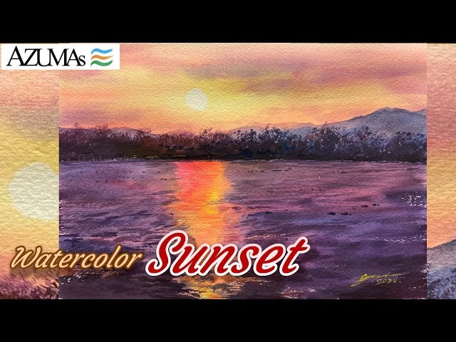 癒しの水彩画1127 sunset 癒しの水彩画1127 sunset 癒しの水彩画1127