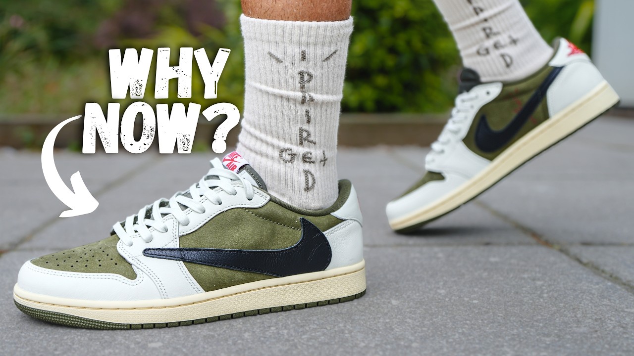 Travis Scott x Jordan 1 Low Reverse Olive Review - YouTube