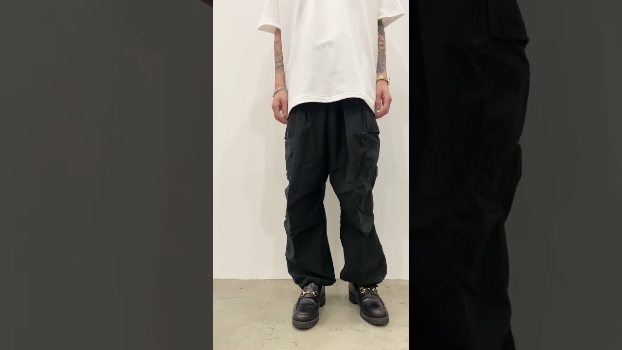 2023.6.10】COOTIE / Back Satin Error Fit Cargo Easy Pants -Black