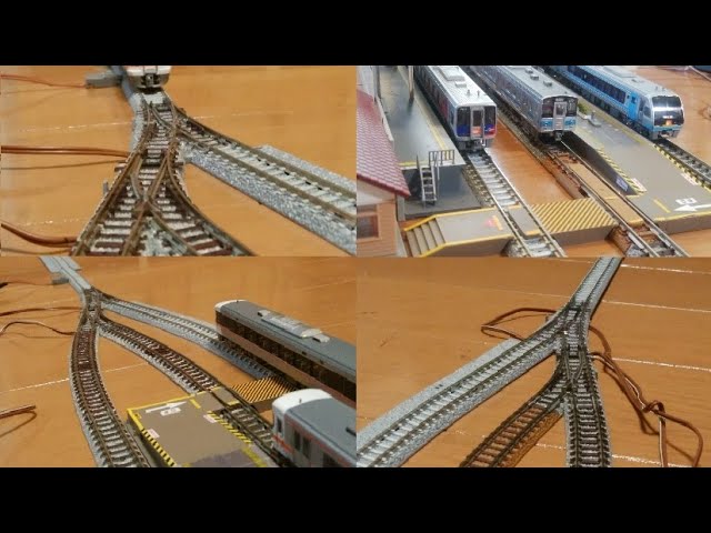 N gauge] Mini-point, Y-shaped point, 2 platforms, 3 tracks - YouTube
