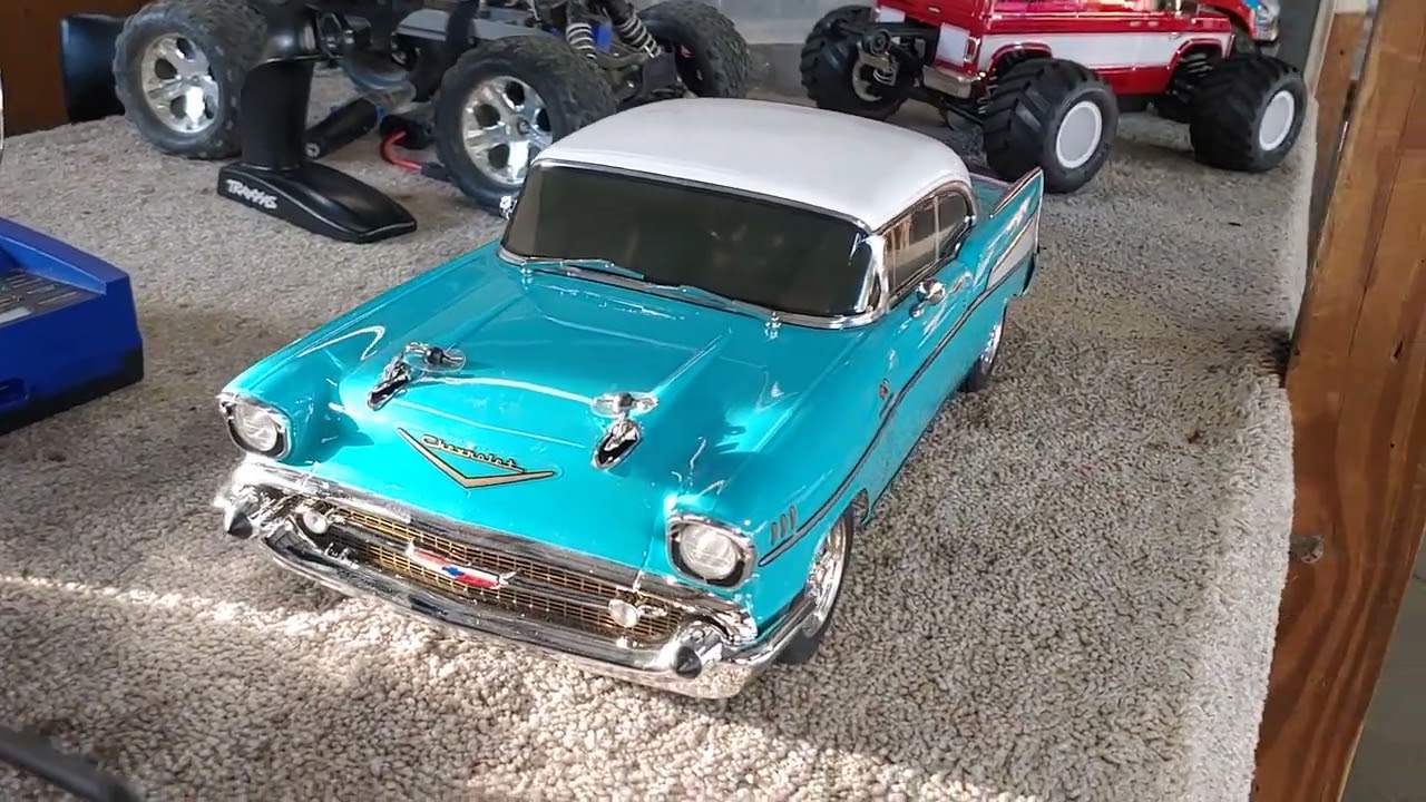 kyosho 1/10 Fazer 4WD Mk2 1957 Chevy Bel Air Coupe Turquoise - YouTube