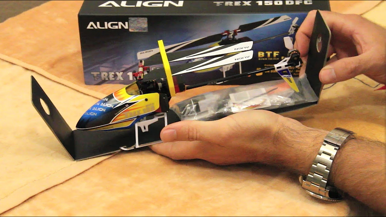 ALIGN Trex 150 Unboxing and binding to Spektrum radio with Alan