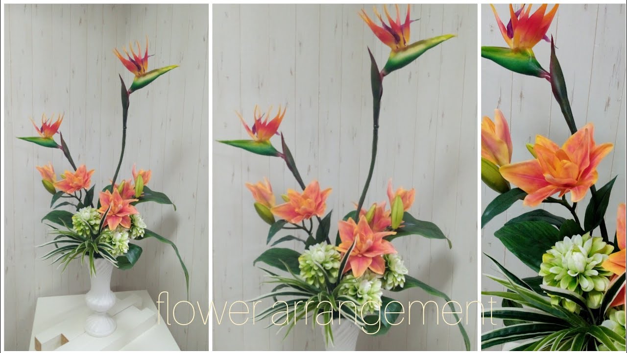 ストレチア 極楽鳥花 フラワーアレンジメントの作り方❢ アーティ