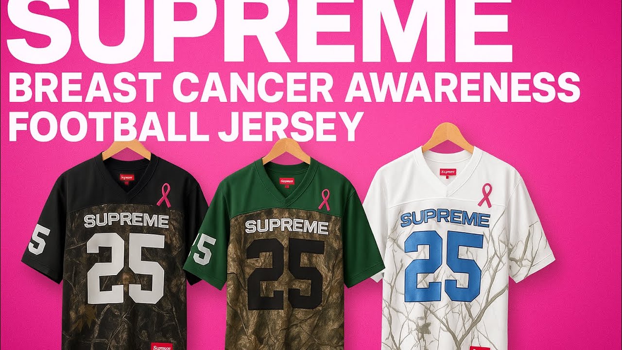 Supreme Breast Cancer Awareness Football Jersey FW25 Week 8