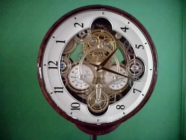 リズム時計 スモールワールドシーカー メロディ電波からくり時計