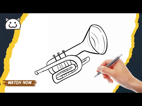 How to Draw Trumpet - YouTube