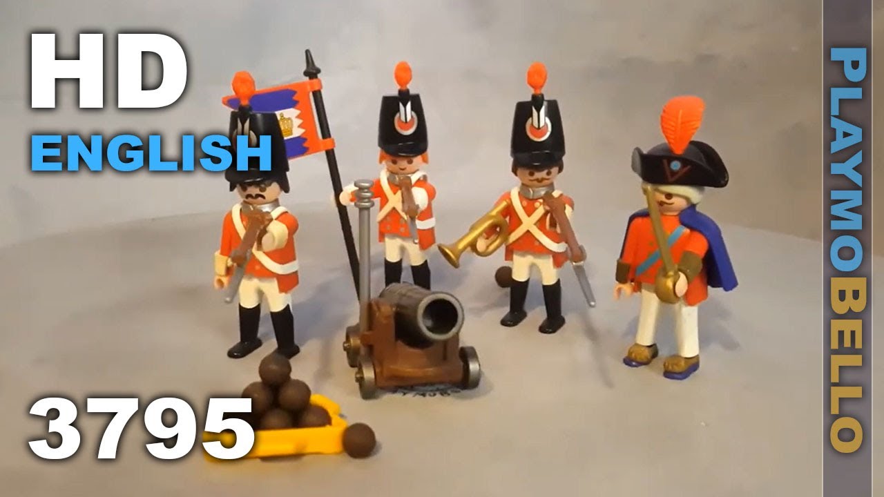 1990) Playmobil 3795 British Soldiers with Cannon (Playmobil set