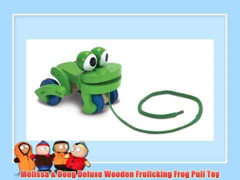 Melissa Doug Deluxe Wooden Frolicking Frog Pull Toy - YouTube