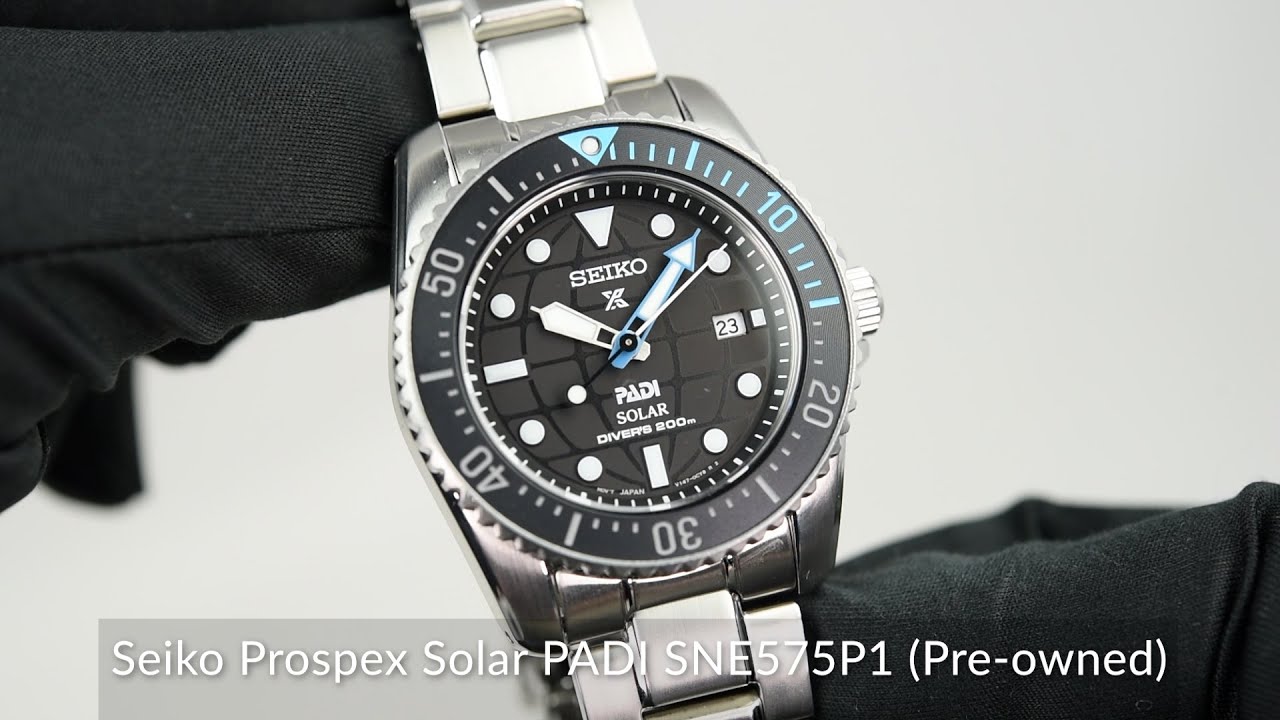 Seiko Prospex Solar PADI SNE575P1 (Pre-owned) - YouTube