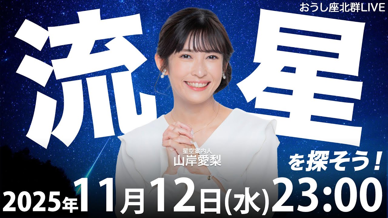 天体ライブ】おうし座北流星群 2025年11月12日(水) 23:00〜／今年は