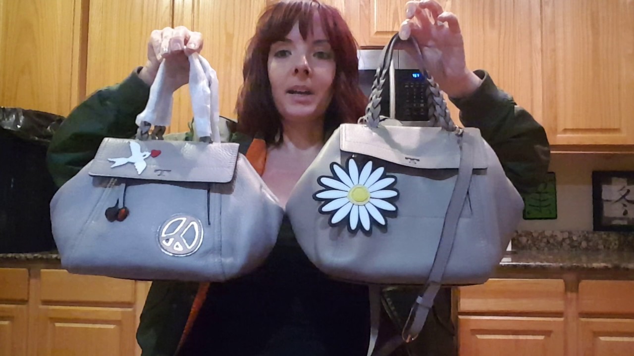 REVIEW of tory burch half moon peace love satchel purse large and