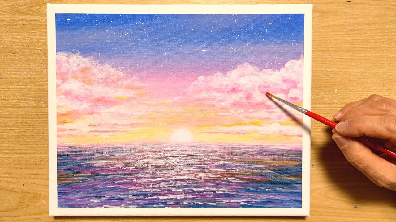 癒しの水彩画 南国の夕暮れ 癒しの水彩画 南国の夕暮れ