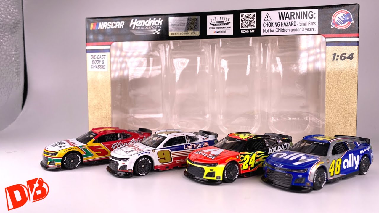 2024 HENDRICK DARLINGTON THROWBACK 4 PACK SET DIECASTBUFFET NASCAR