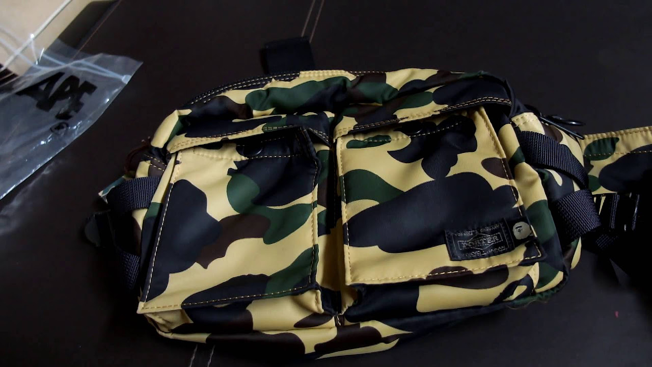 Bathing Ape (BAPE) X PORTER Yoshida Japan 1st Camo Yellow Waist