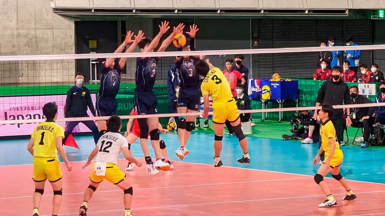 Chinzei HS vs Higashiyama HS 1st set at Japan HARUKO volleyball