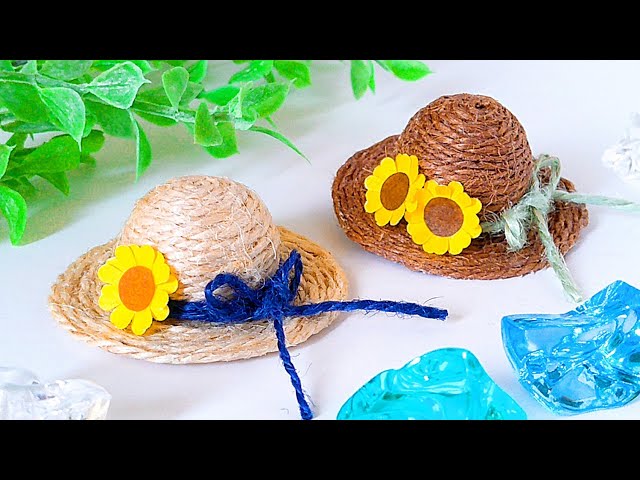 簡単】100均だけで作る✨カワイイ麦わら帽子【編まずに出来る】DIY How