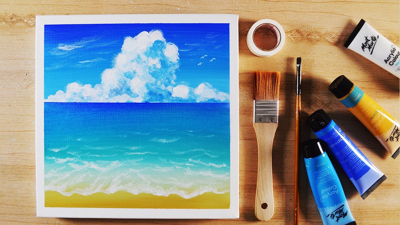 How to draw [scenery in the sea] with acrylic paint / Coral reef